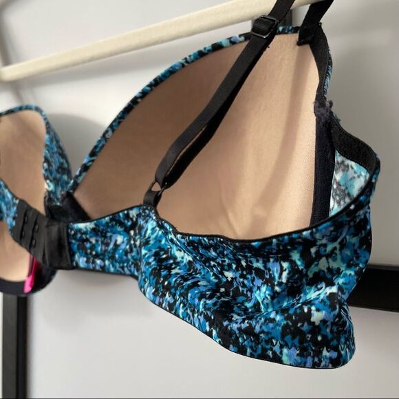 [36B]🦋LA Senza Aqua Blue & Black Dot Splatter Print | Lightweight T-Shirt Bra - Picture 8 of 13